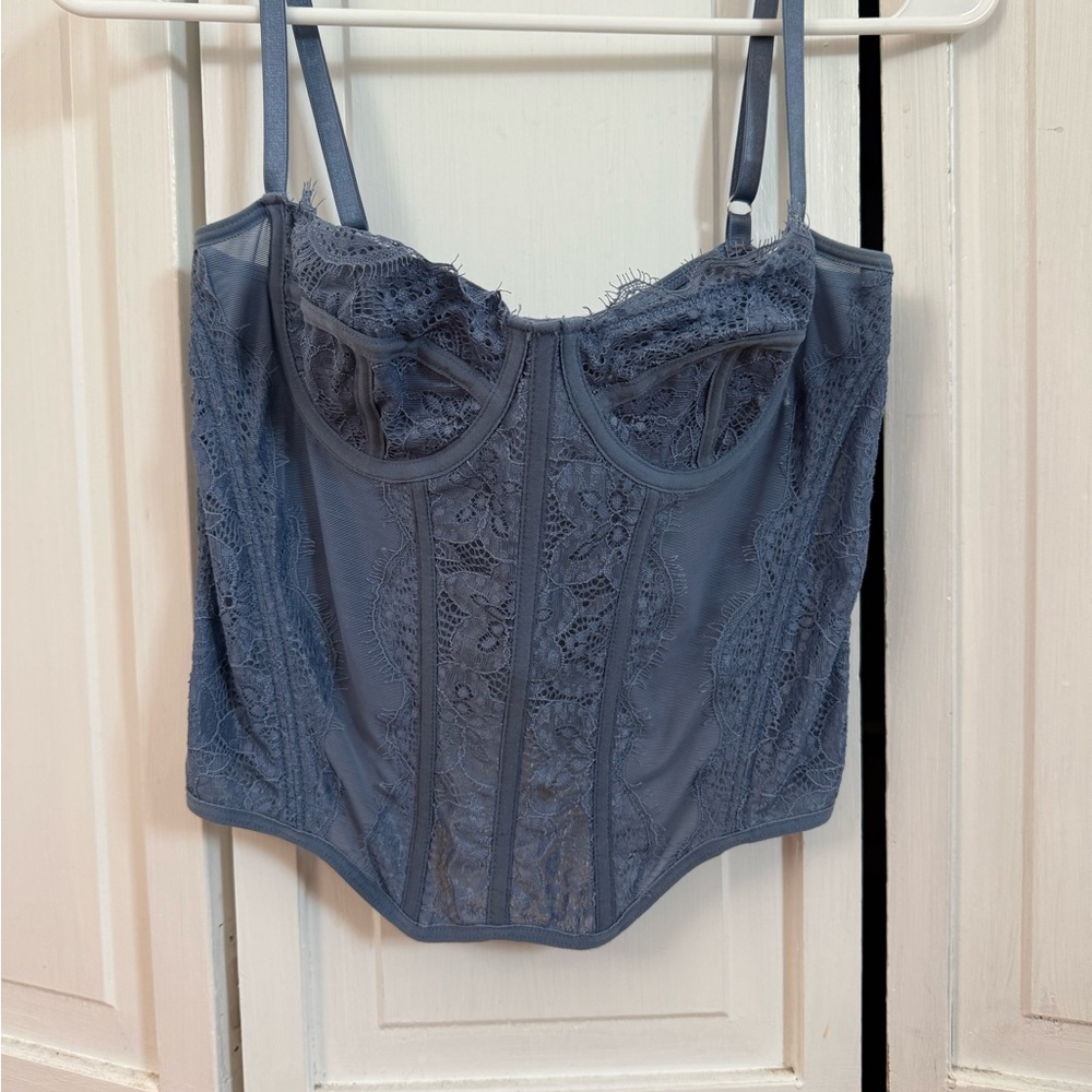 Lace Bustier Top in Blue